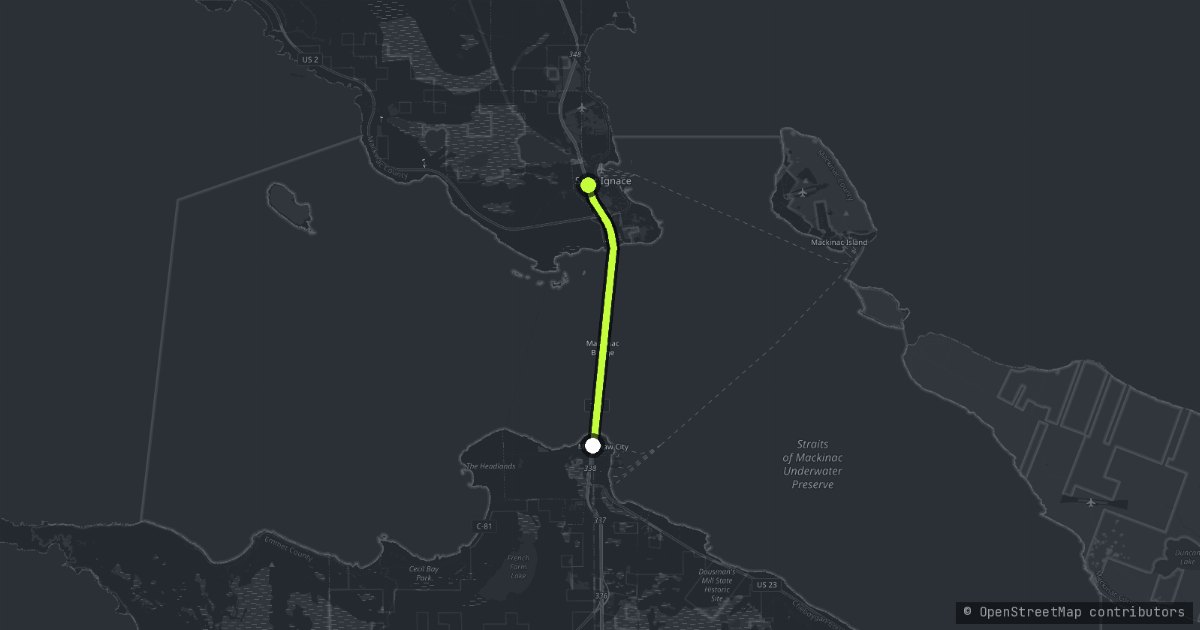 Mackinac Bridge map