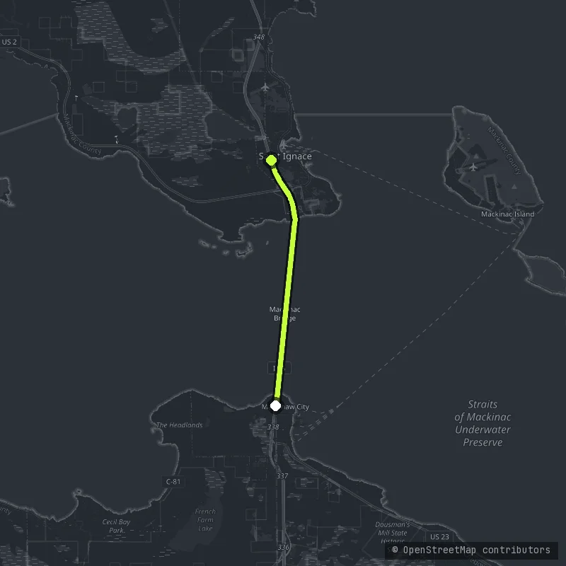 Mackinac Bridge map
