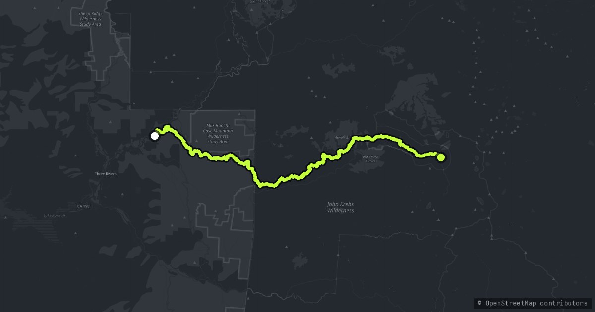 Mineral King Road map