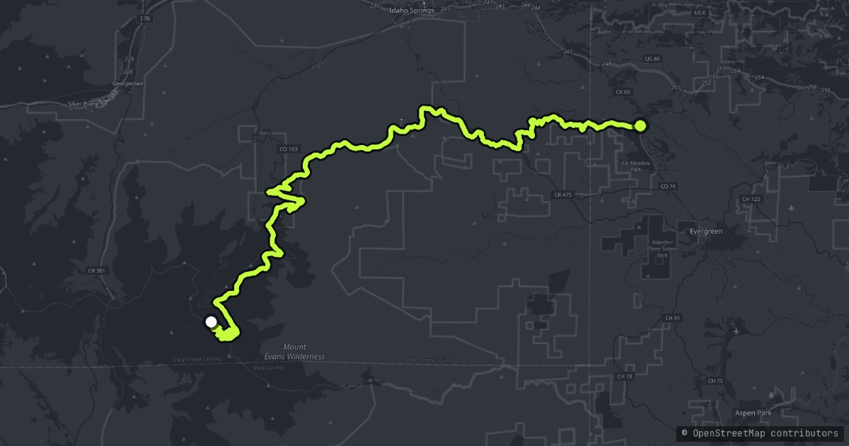 Mount Blue Sky Scenic Byway map