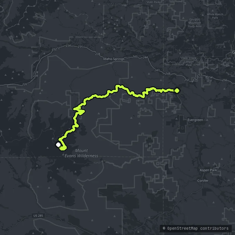 Mount Blue Sky Scenic Byway map
