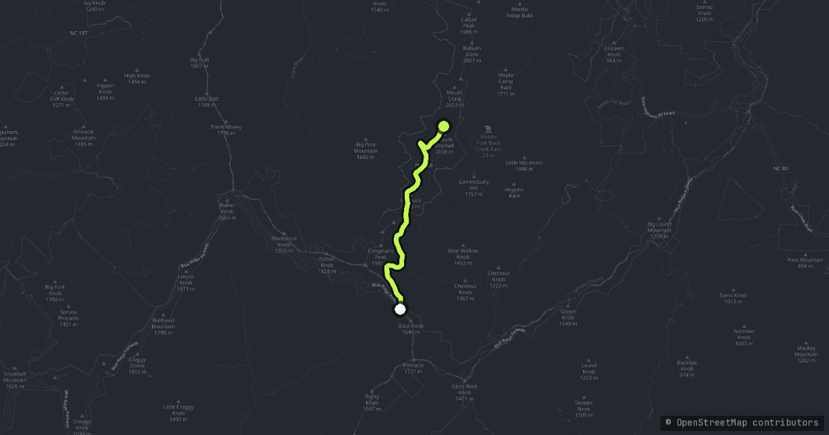 Mount Mitchell map