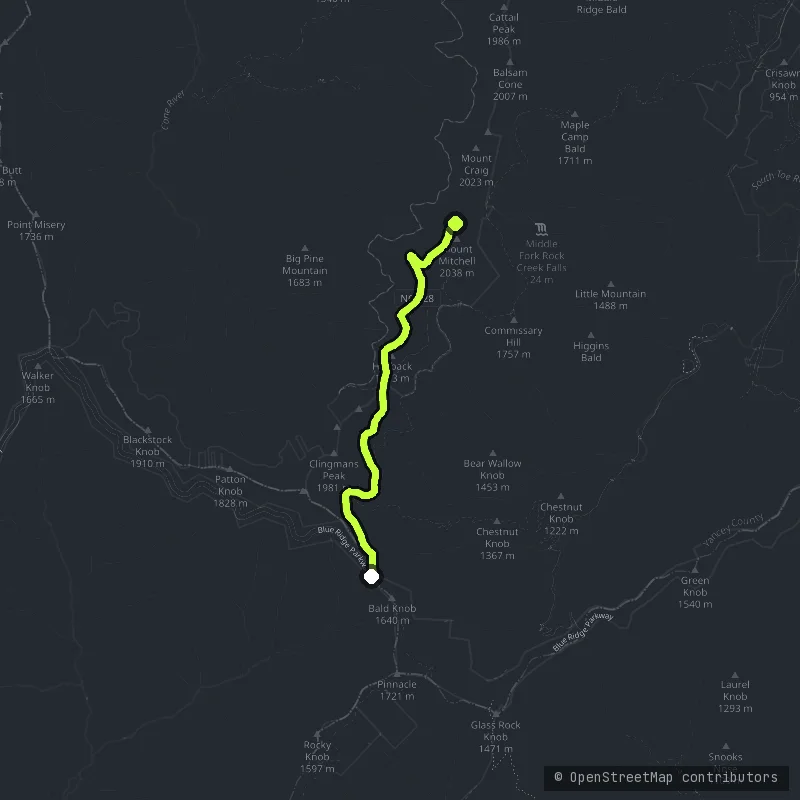 Mount Mitchell map