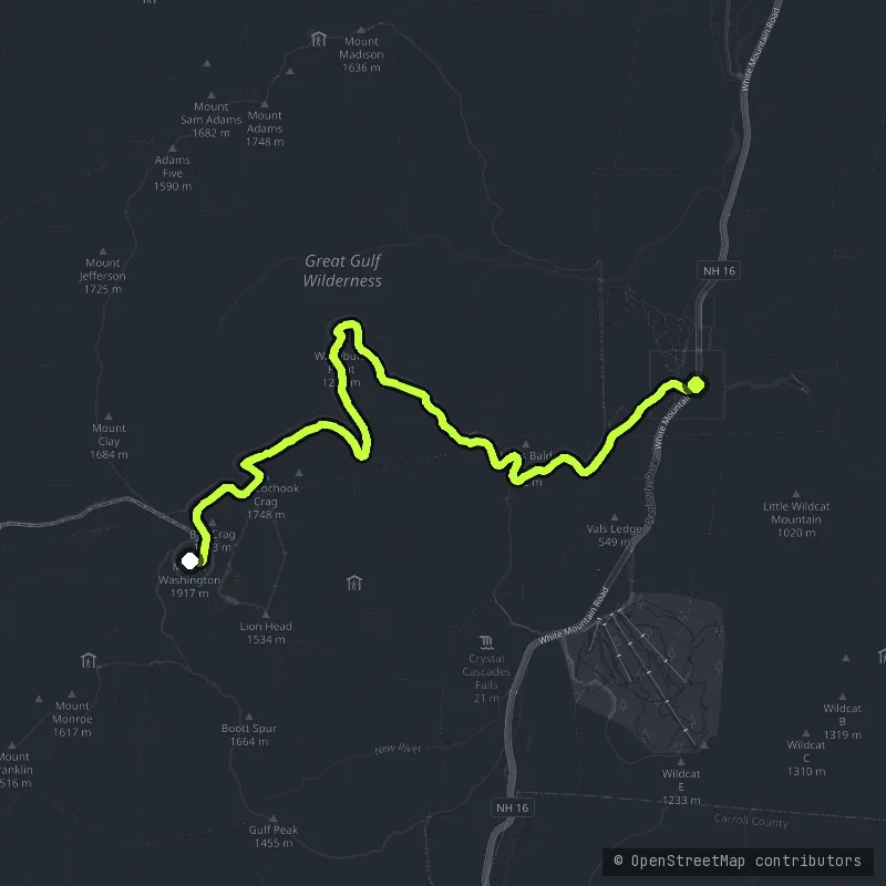 Mount Washington Auto Road map