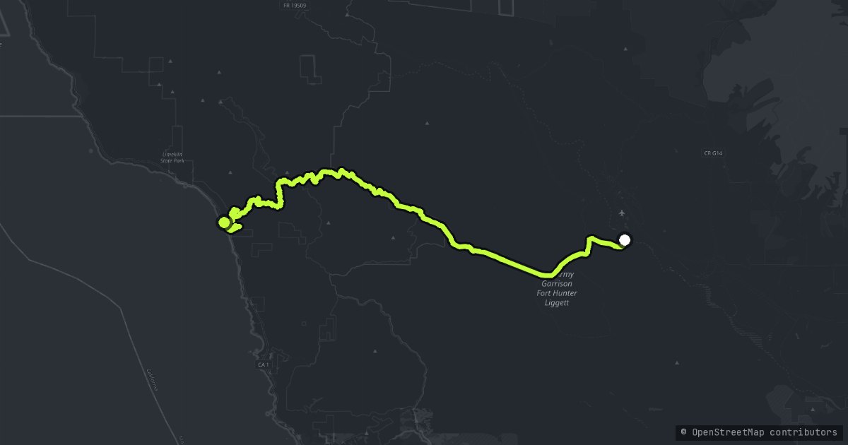 Nacimiento Fergusson Road map