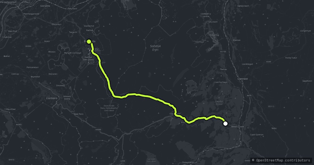 Nant Ffrancon and the Ogwen Valley map