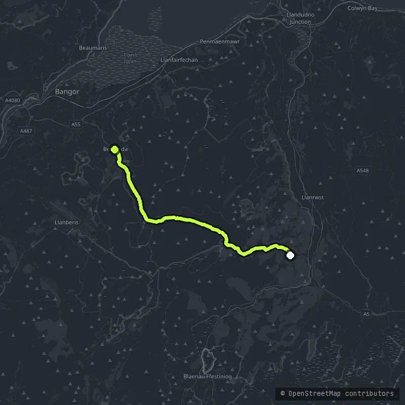 Nant Ffrancon and the Ogwen Valley map