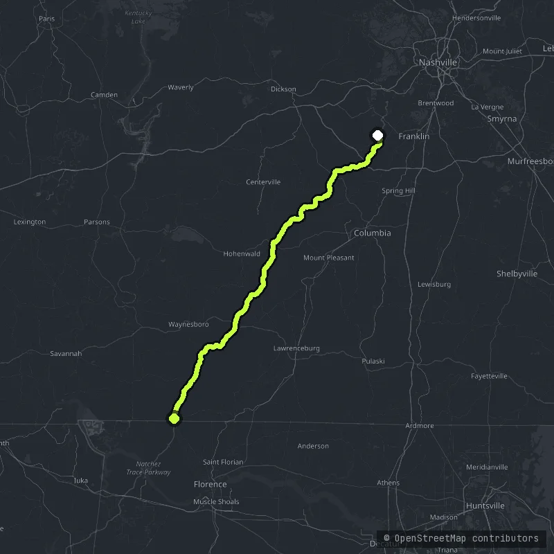 Natchez Trace Parkway map