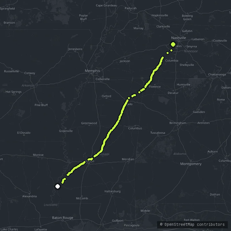 Natchez Trace Parkway map