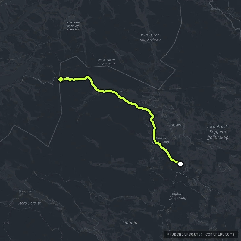 Nordkalottleden - Riksgränsen map