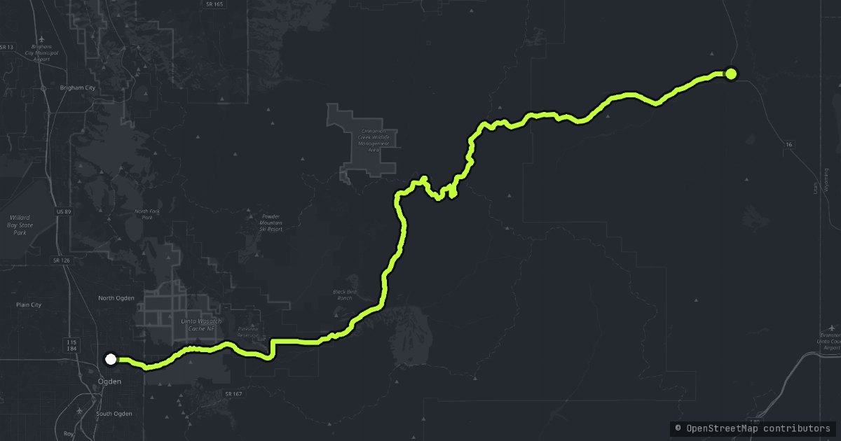 Ogden Canyon and Monte Cristo map