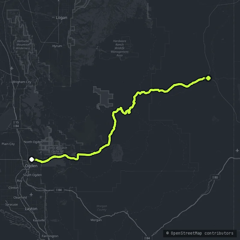 Ogden Canyon and Monte Cristo map