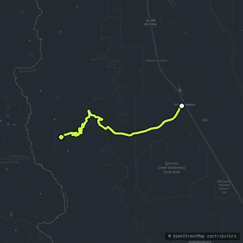 Onion Valley Road map