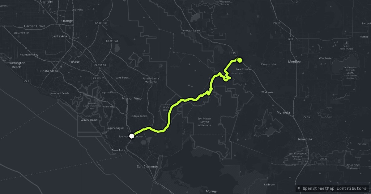Ortega Highway map
