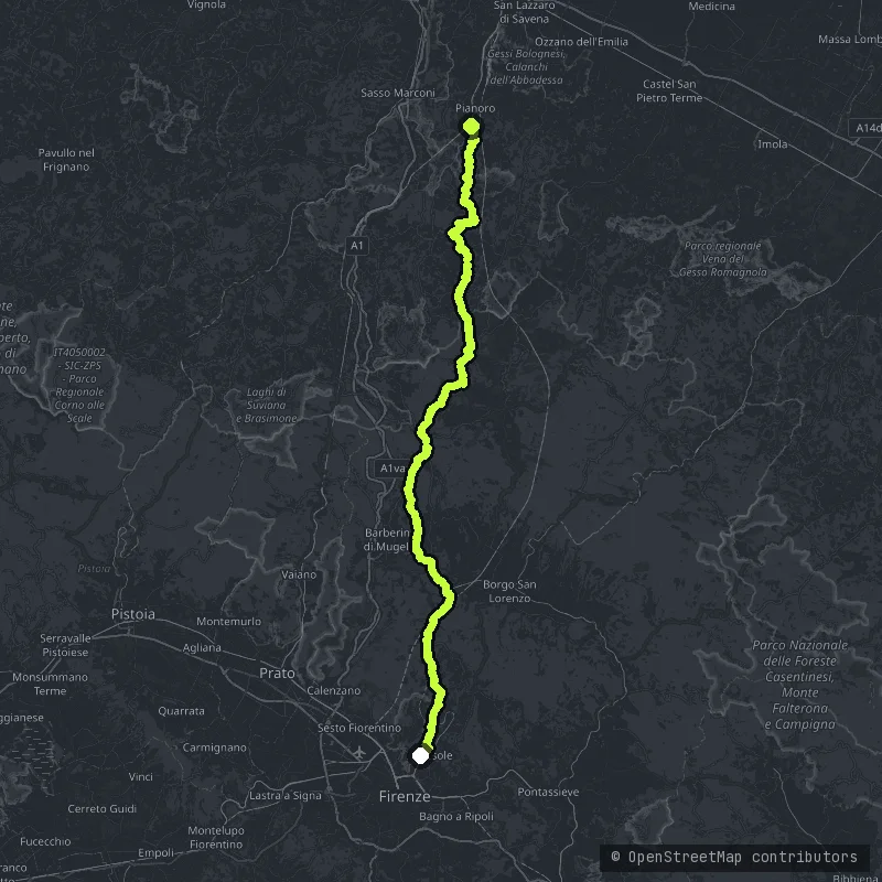 Passo della Futa and Passo della Raticosa map