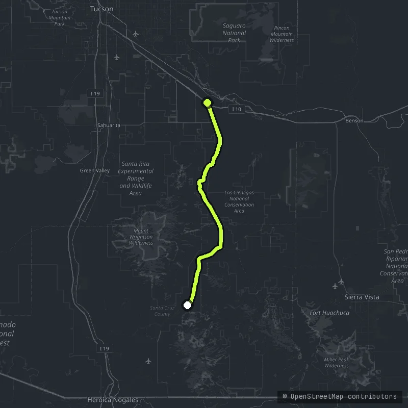 Patagonia Sonoita Scenic Road map