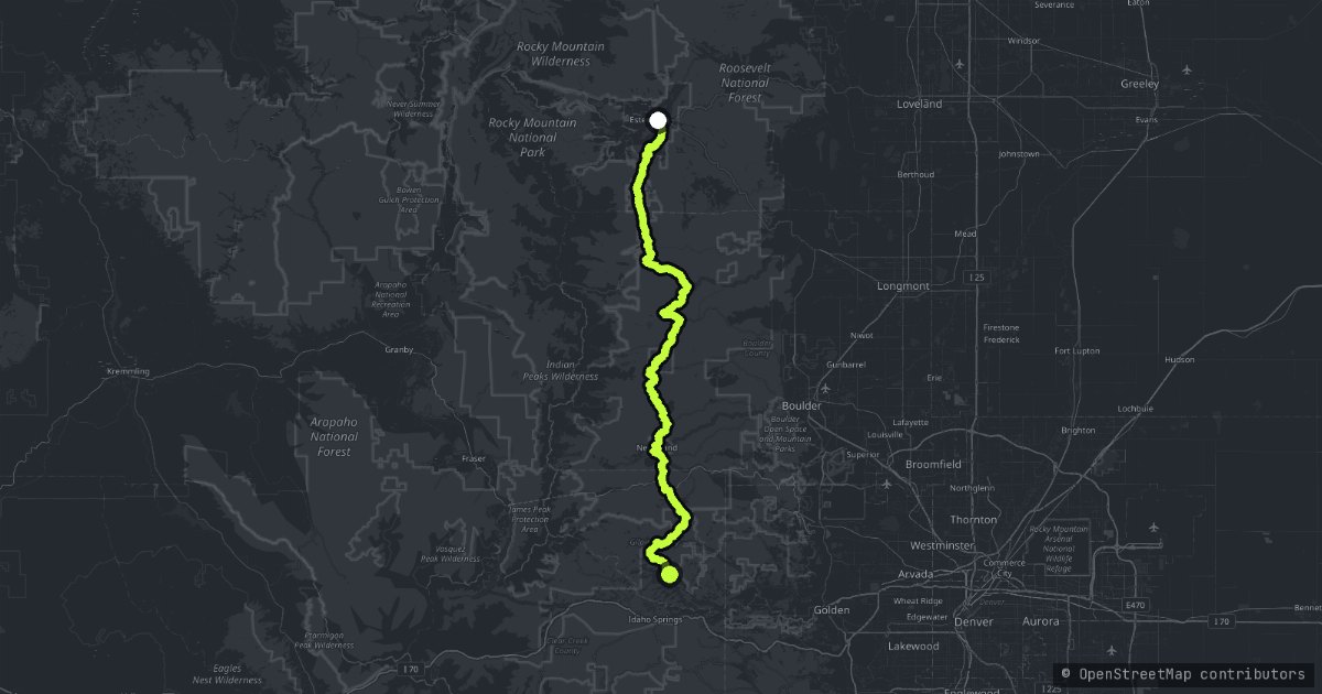 Peak to Peak Highway map