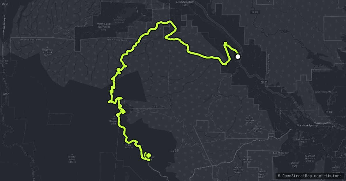 Pikes Peak Highway map