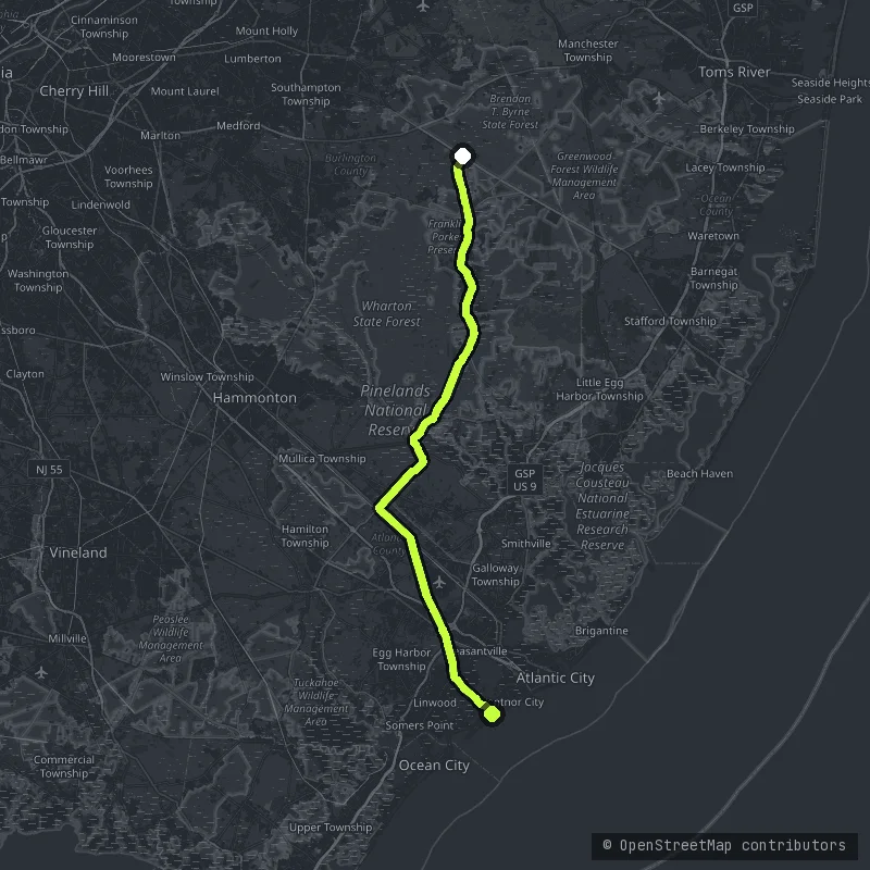 Pine Barrens Byway map