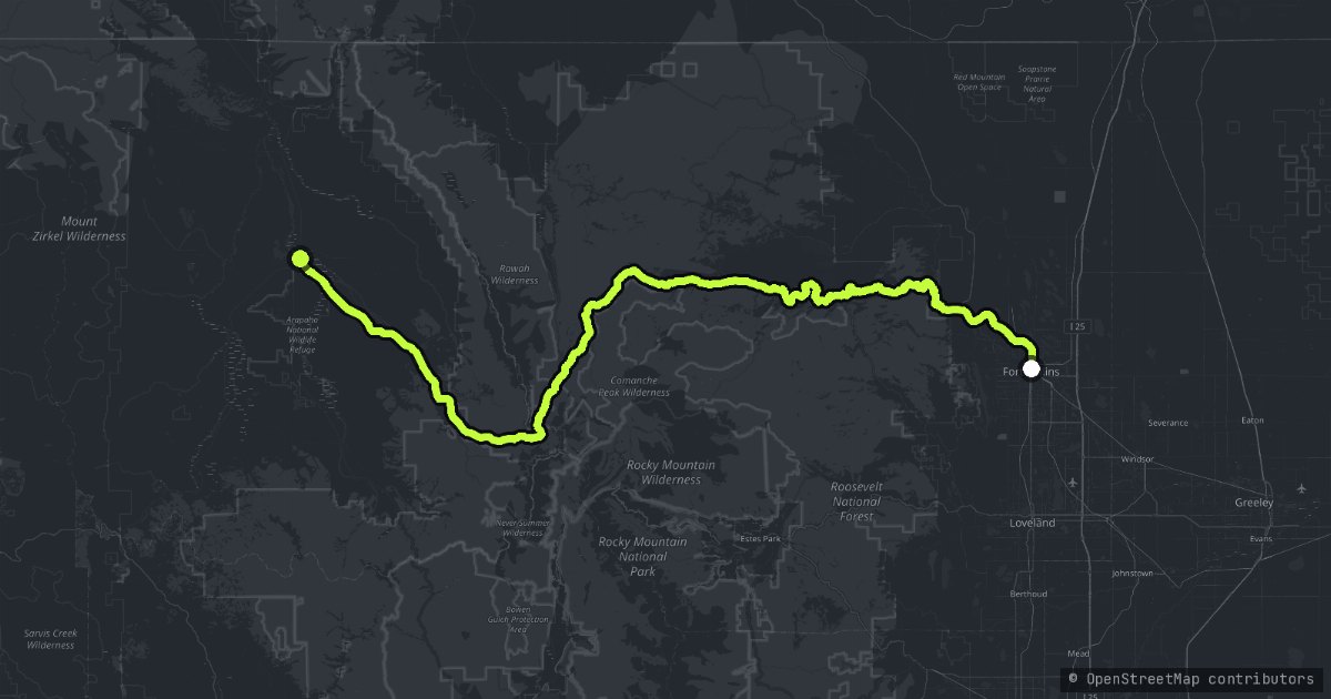 Poudre Canyon and Cameron Pass map