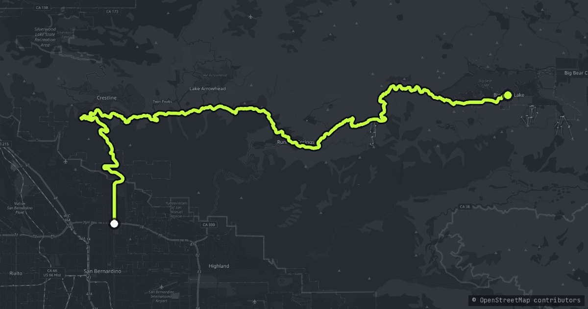 Rim of the World Highway map