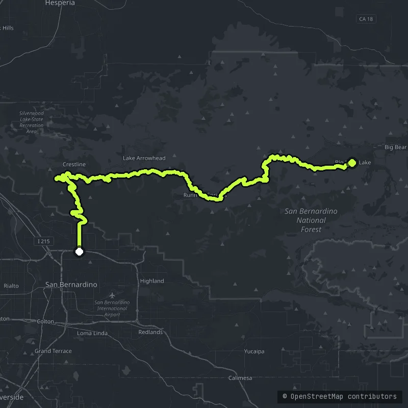 Rim of the World Highway map