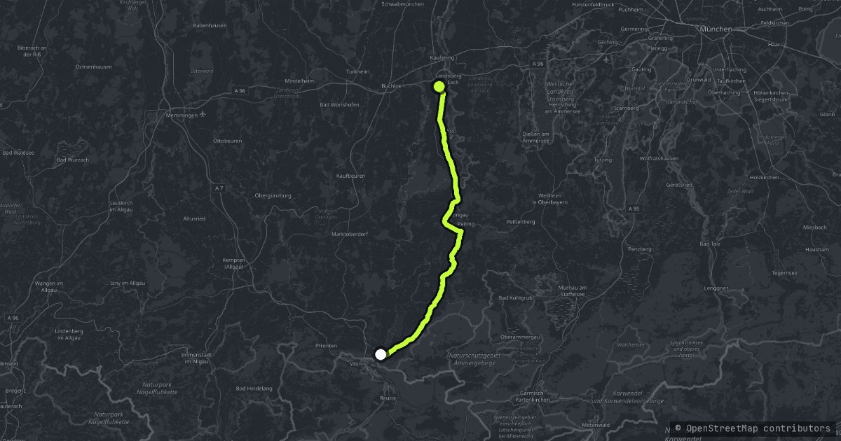 Romantische Straße - The Lech Leg map