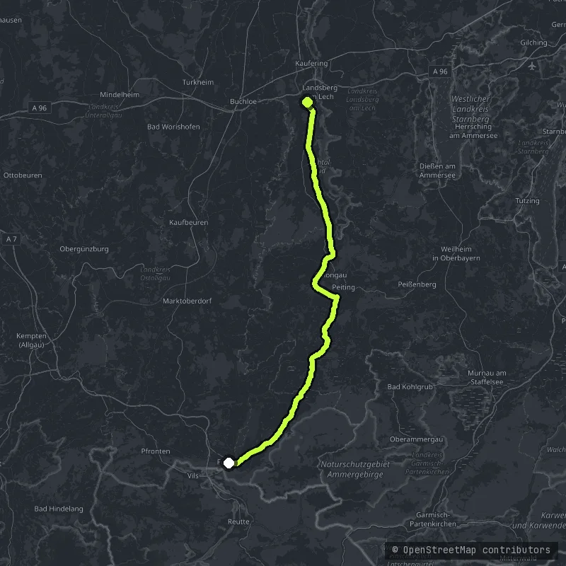 Romantische Straße - The Lech Leg map