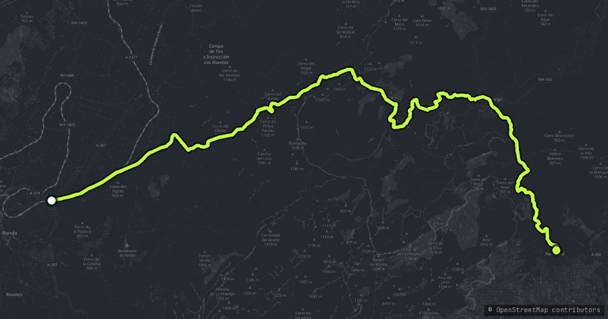 Ronda to El Burgo map