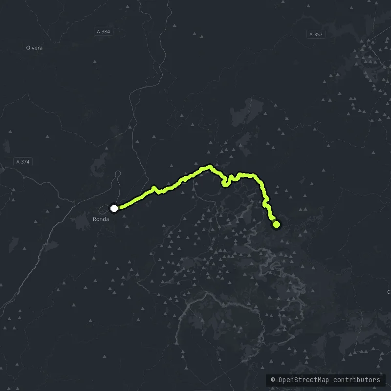 Ronda to El Burgo map