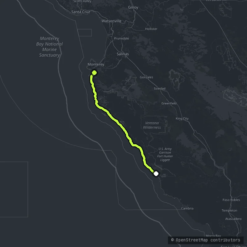 Route 1 - Big Sur Coast Highway map