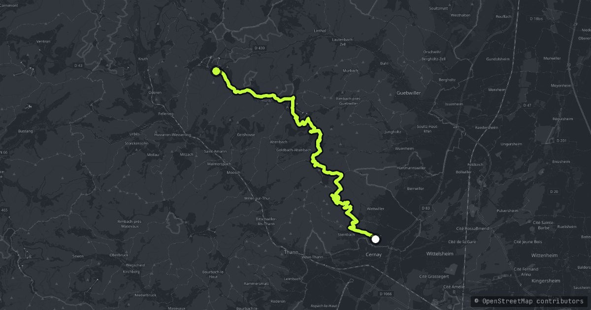 Route des Cretes des Vosges map