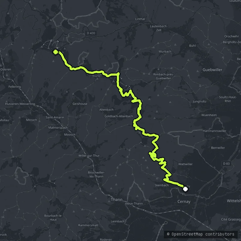 Route des Cretes des Vosges map