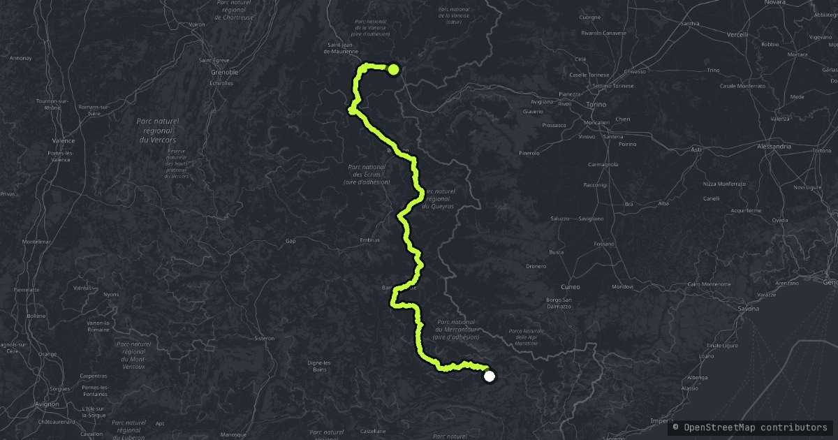 Route des Grandes Alpes map