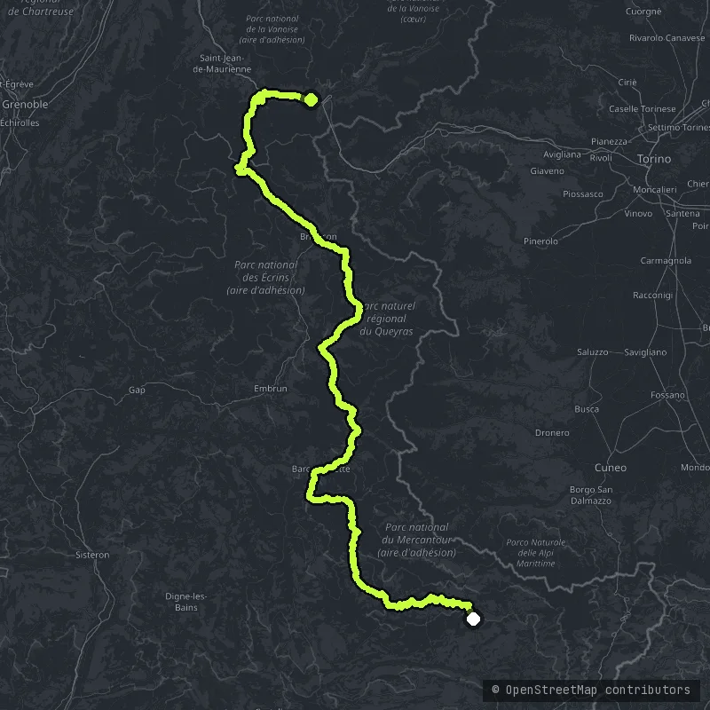 Route des Grandes Alpes map