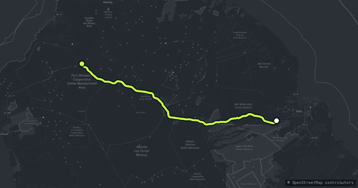 Saddle Road - Daniel K Inouye Highway map
