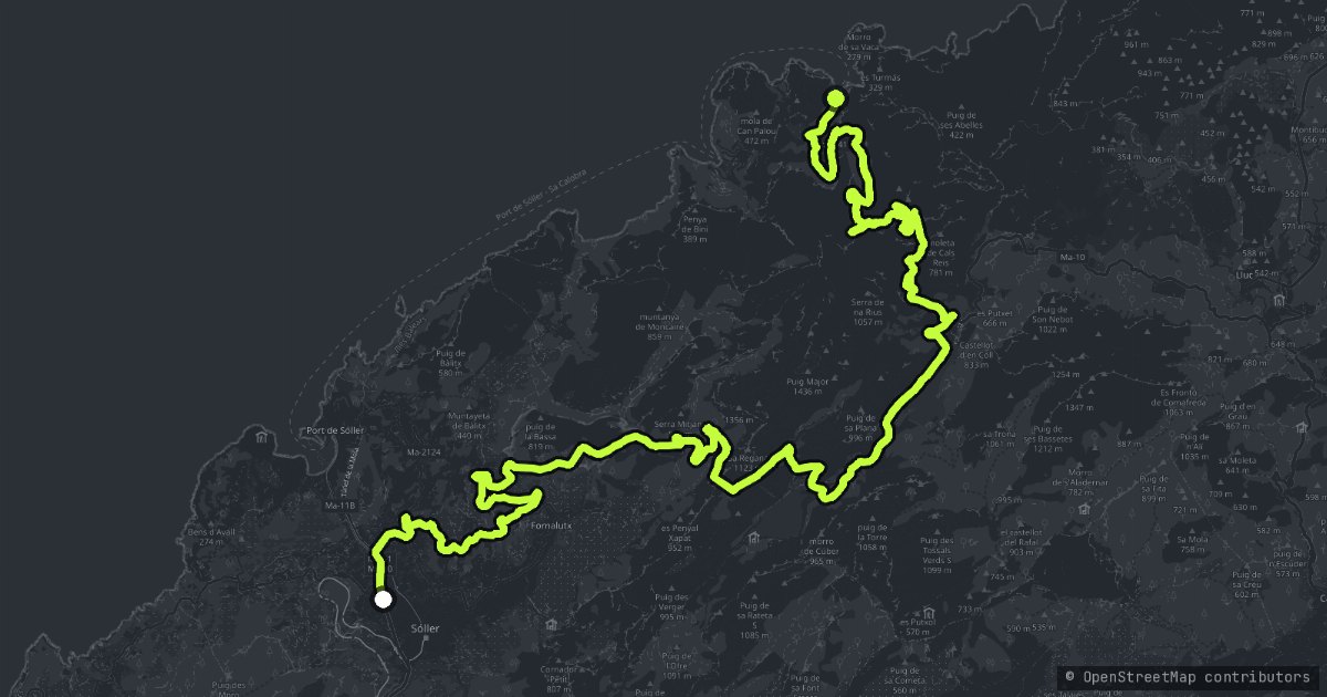 San Calobra and the Coll Dels Reis map