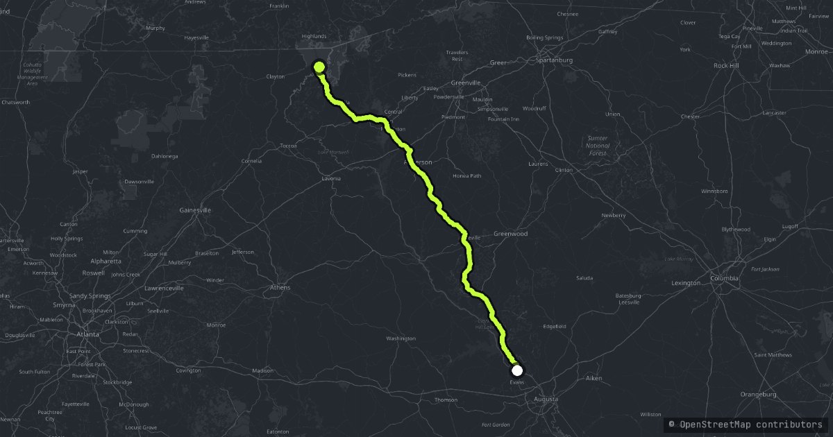 Savannah River Scenic Byway map