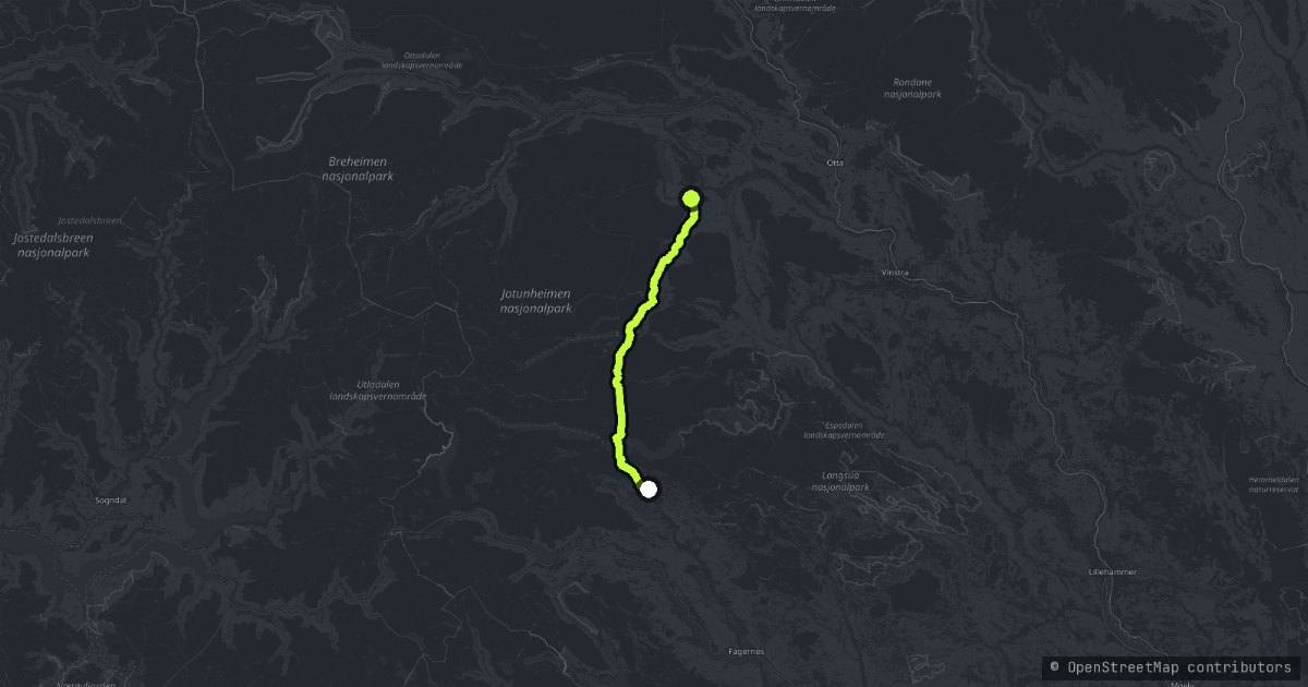Scenic Route Valdresflye map