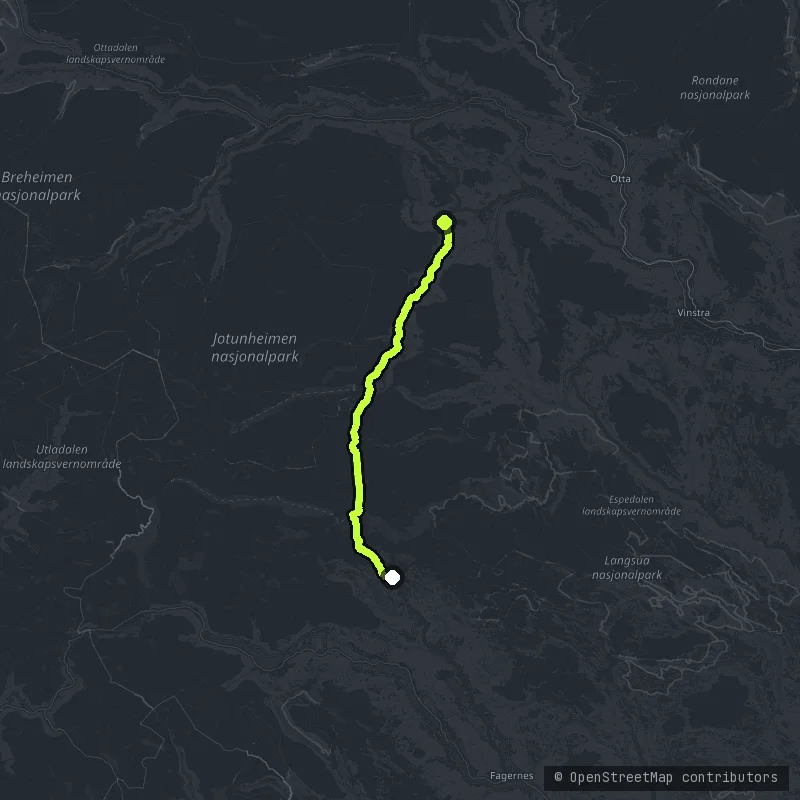 Scenic Route Valdresflye map