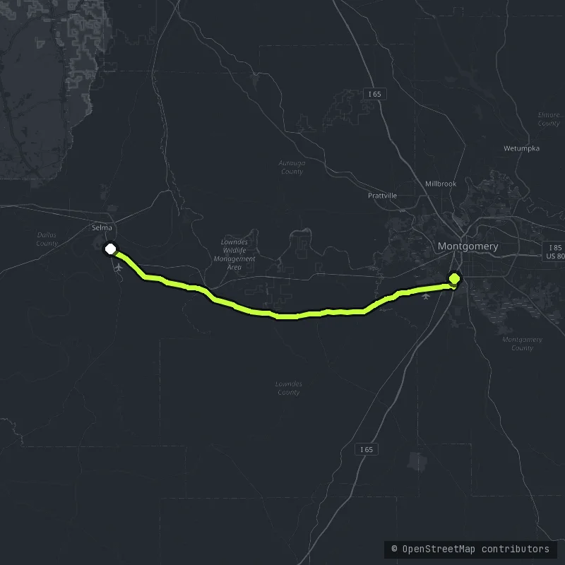 Selma to Montgomery March Byway map