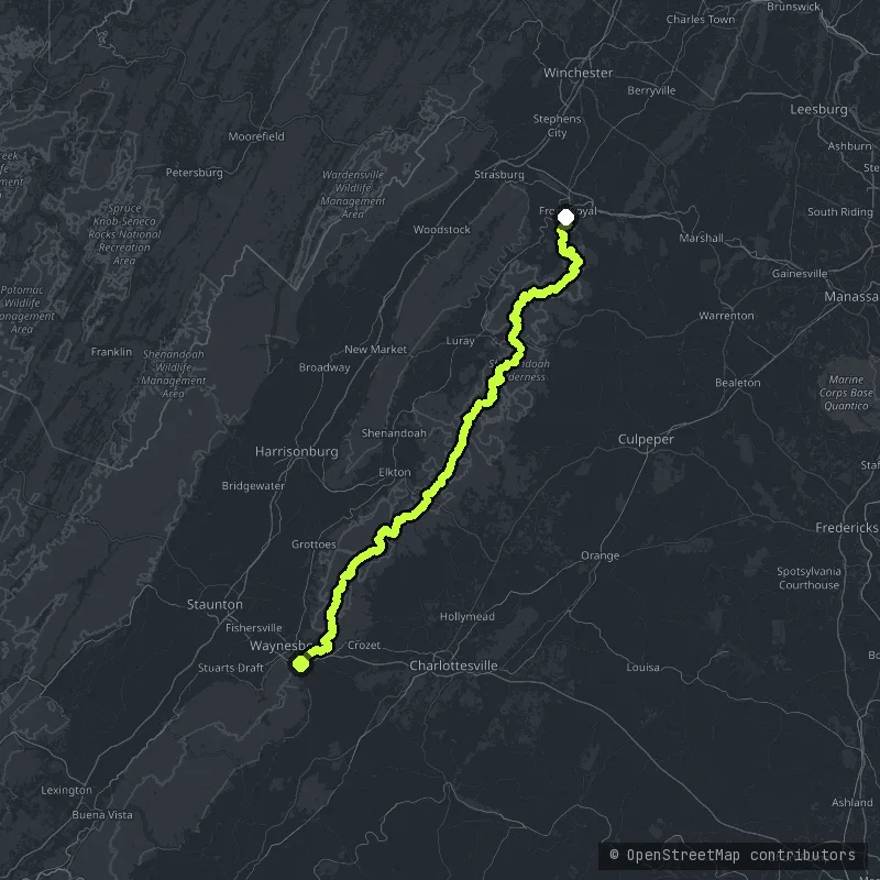 Skyline Drive map