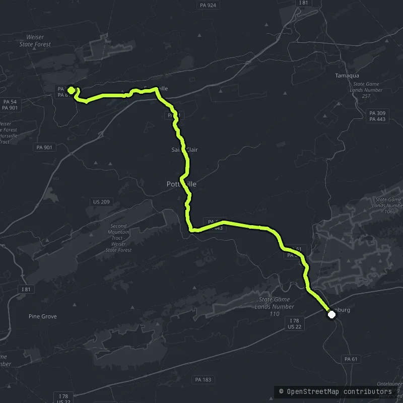 Skyline Drive - The Hawk Mountain map