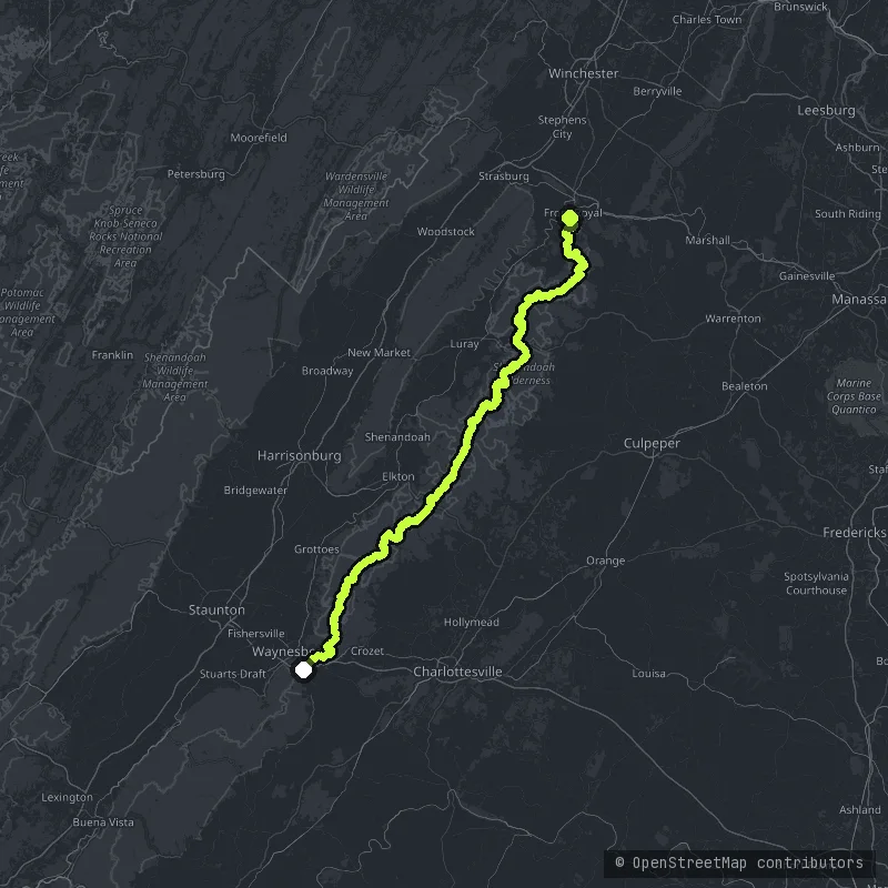 Skyline Drive map