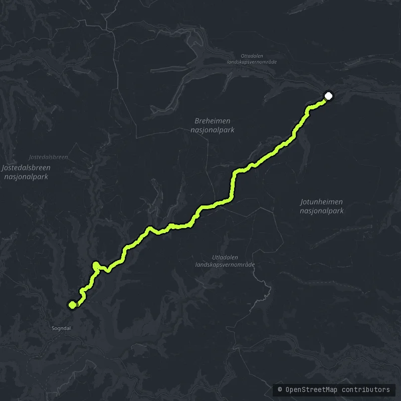 Sognefjellsvegen map
