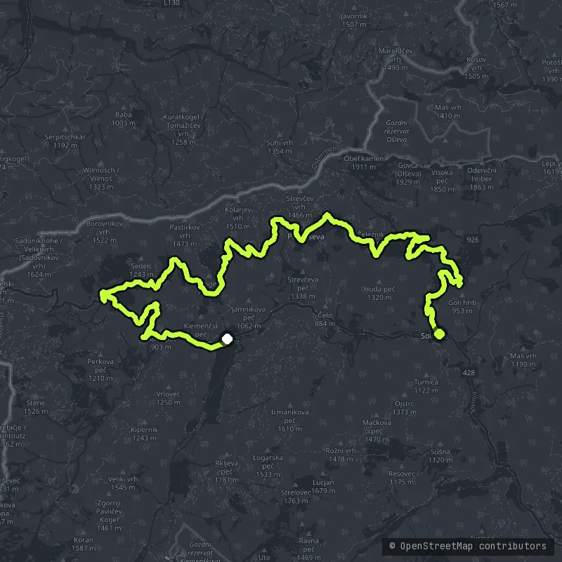 Solčava Panoramic Road map