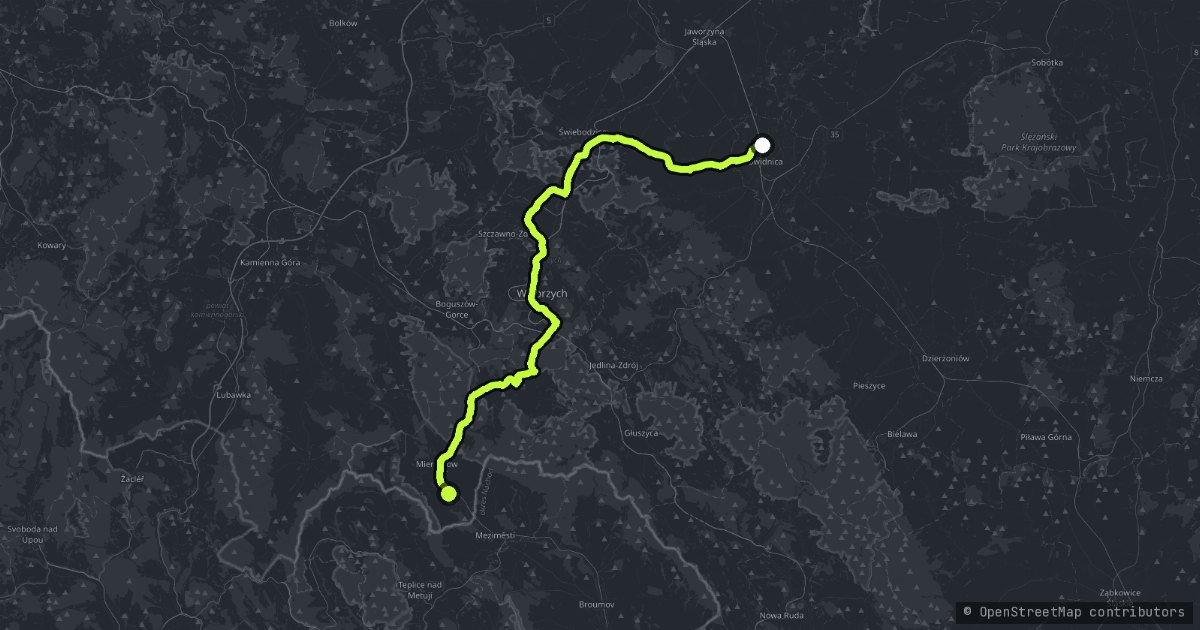 Świdnica - Granica Czeska map