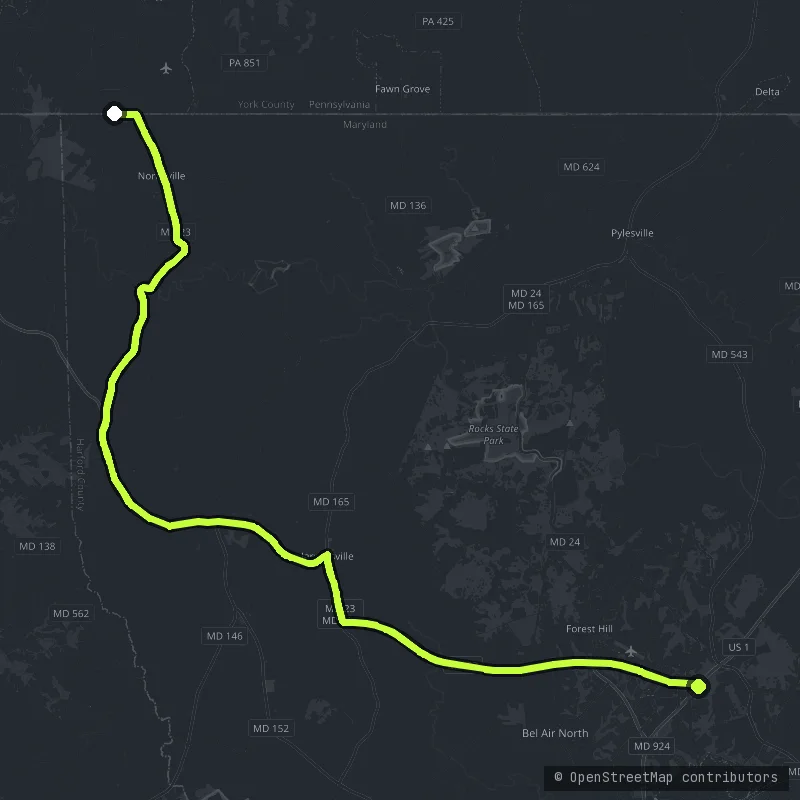 The Amish Country Lanes map