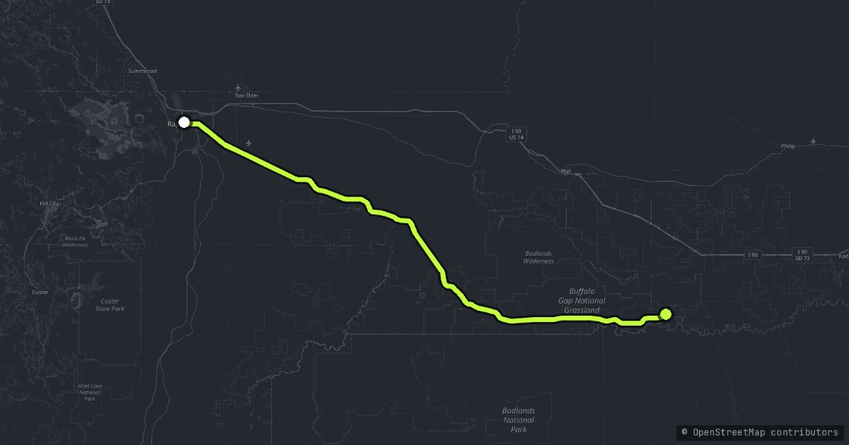 The Badlands Back Way map