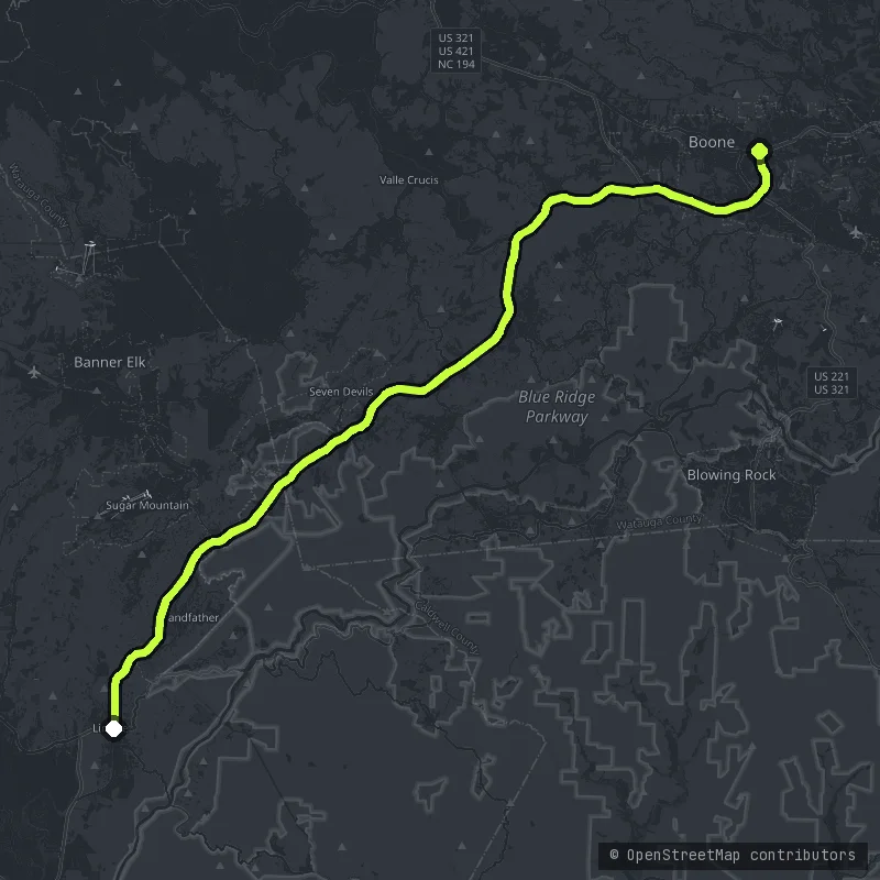 The Beech Mountain map